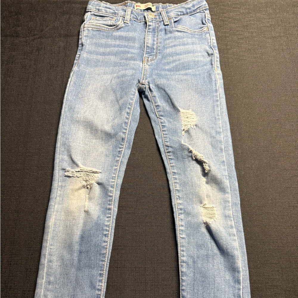 Distressed Light Blue Jeans